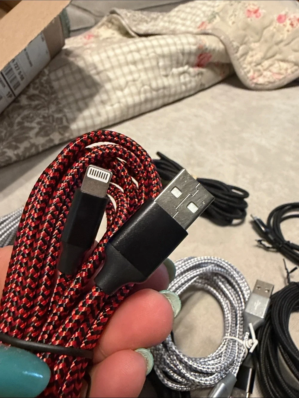 Universal USB Charging Cables – Black, Red, Gray – multiple lengths